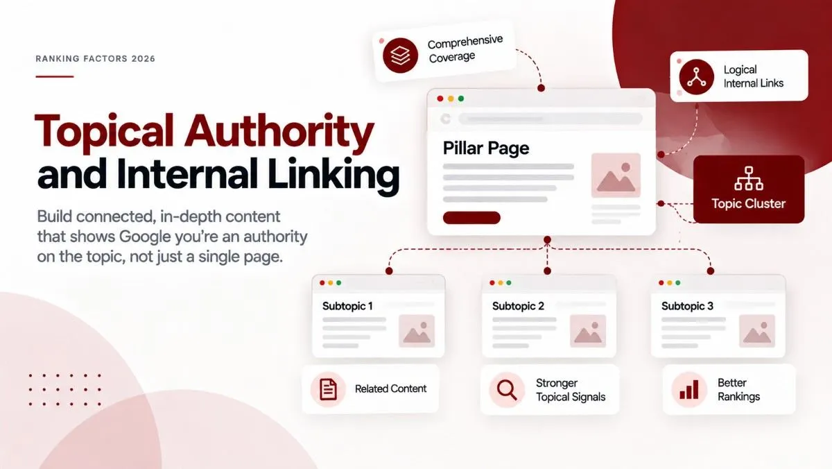 Topical authority and internal linking for SEO rankings